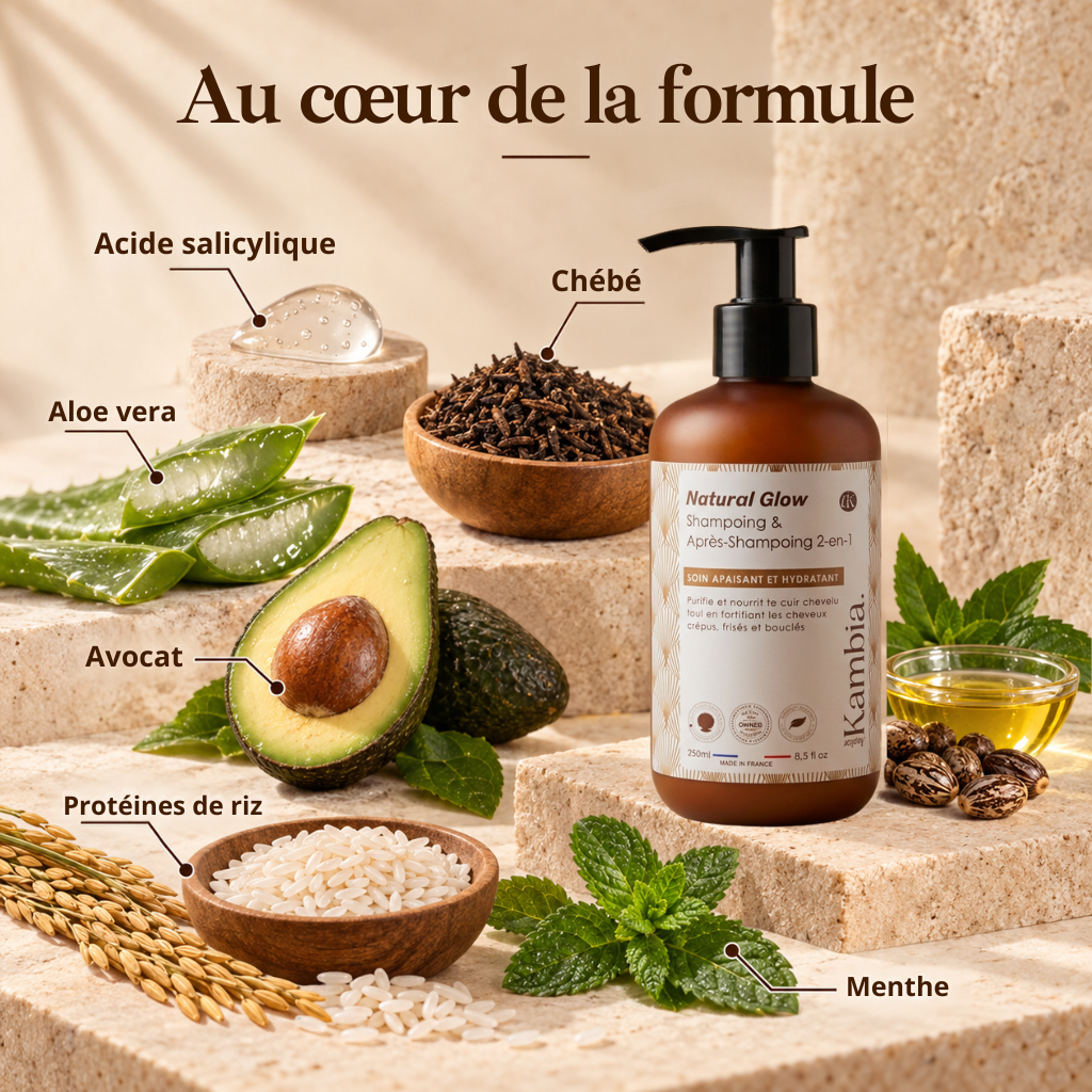 Shampoing 2-en-1 – Apaisant & Hydratant | Natural Glow