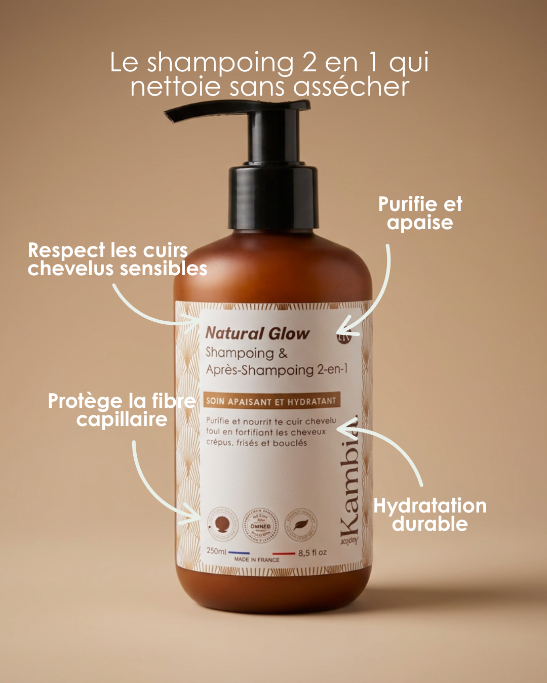 Shampoing 2-en-1 – Apaisant & Hydratant | Natural Glow