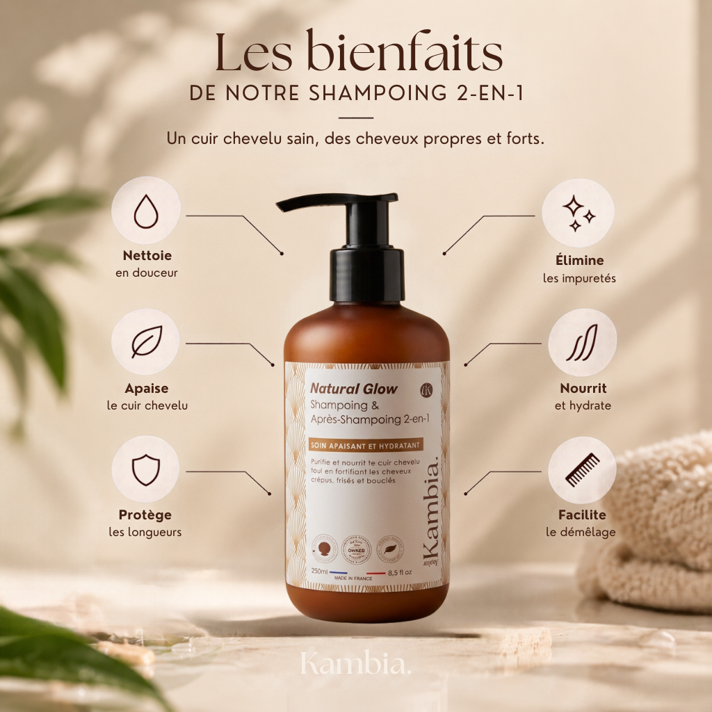 Shampoing 2-en-1 – Apaisant & Hydratant | Natural Glow