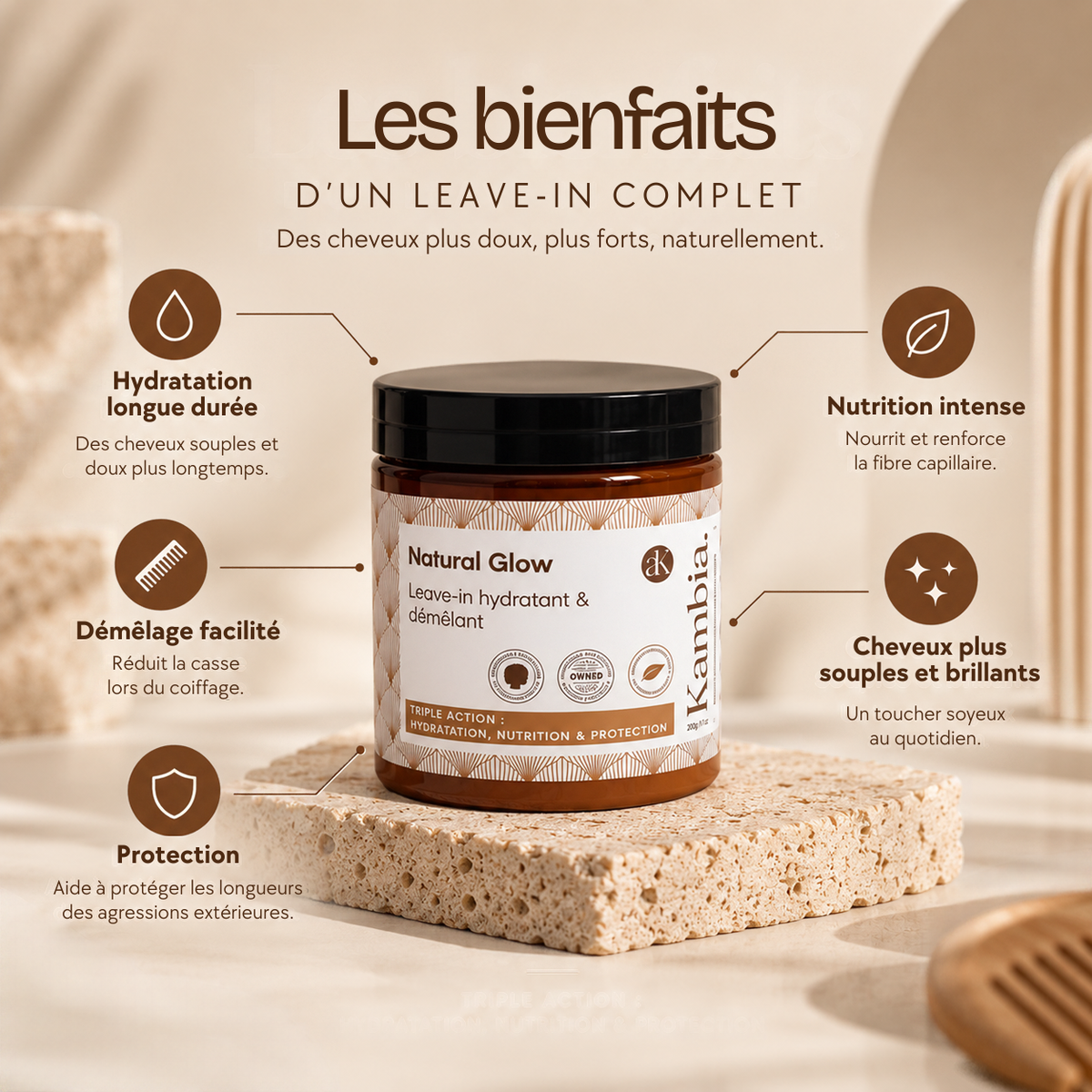 Leave-In Hydratant Cheveux Crépus 250 ml – Natural Glow